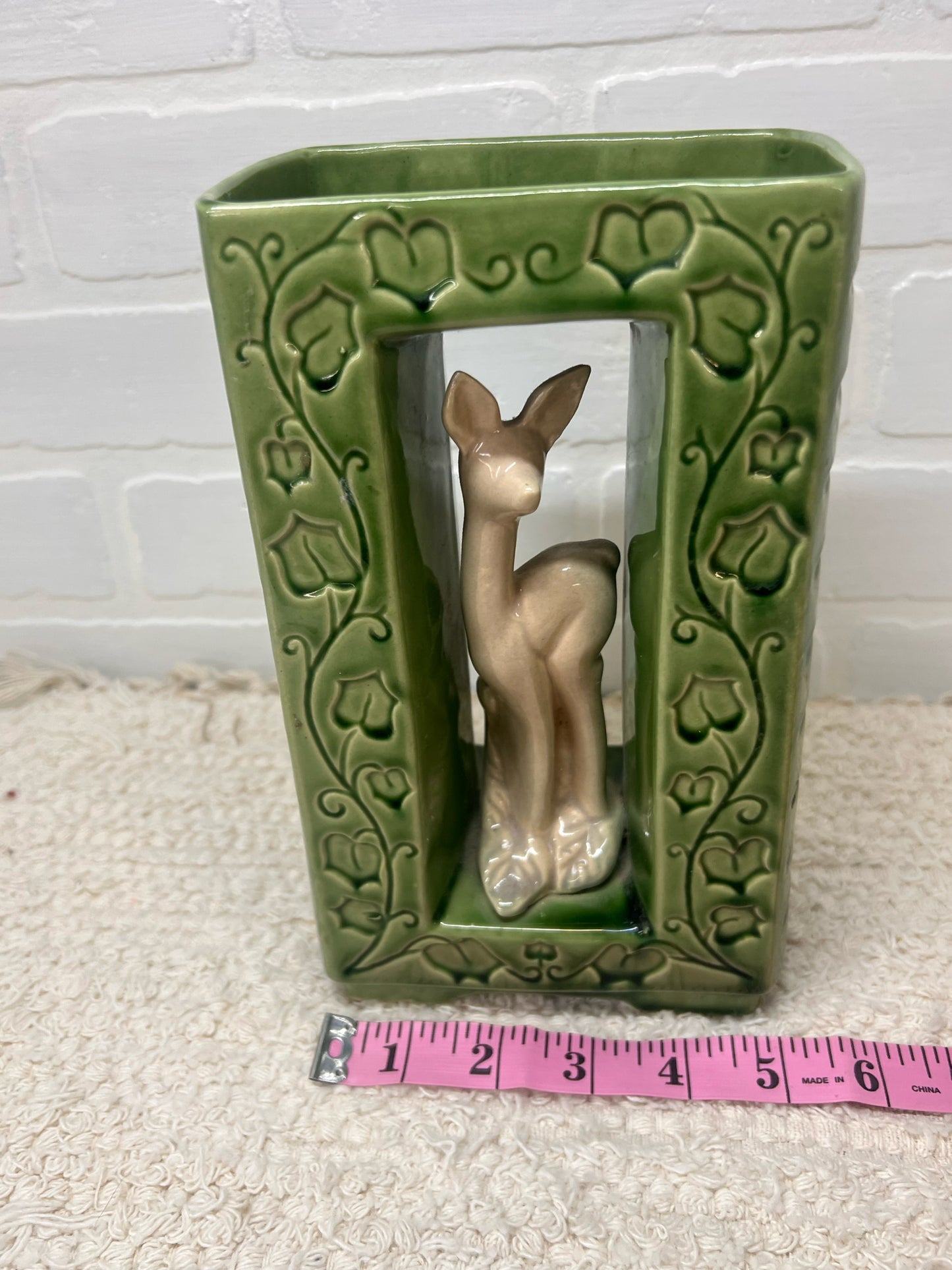Shawnee Pottery Divided Deer Vase