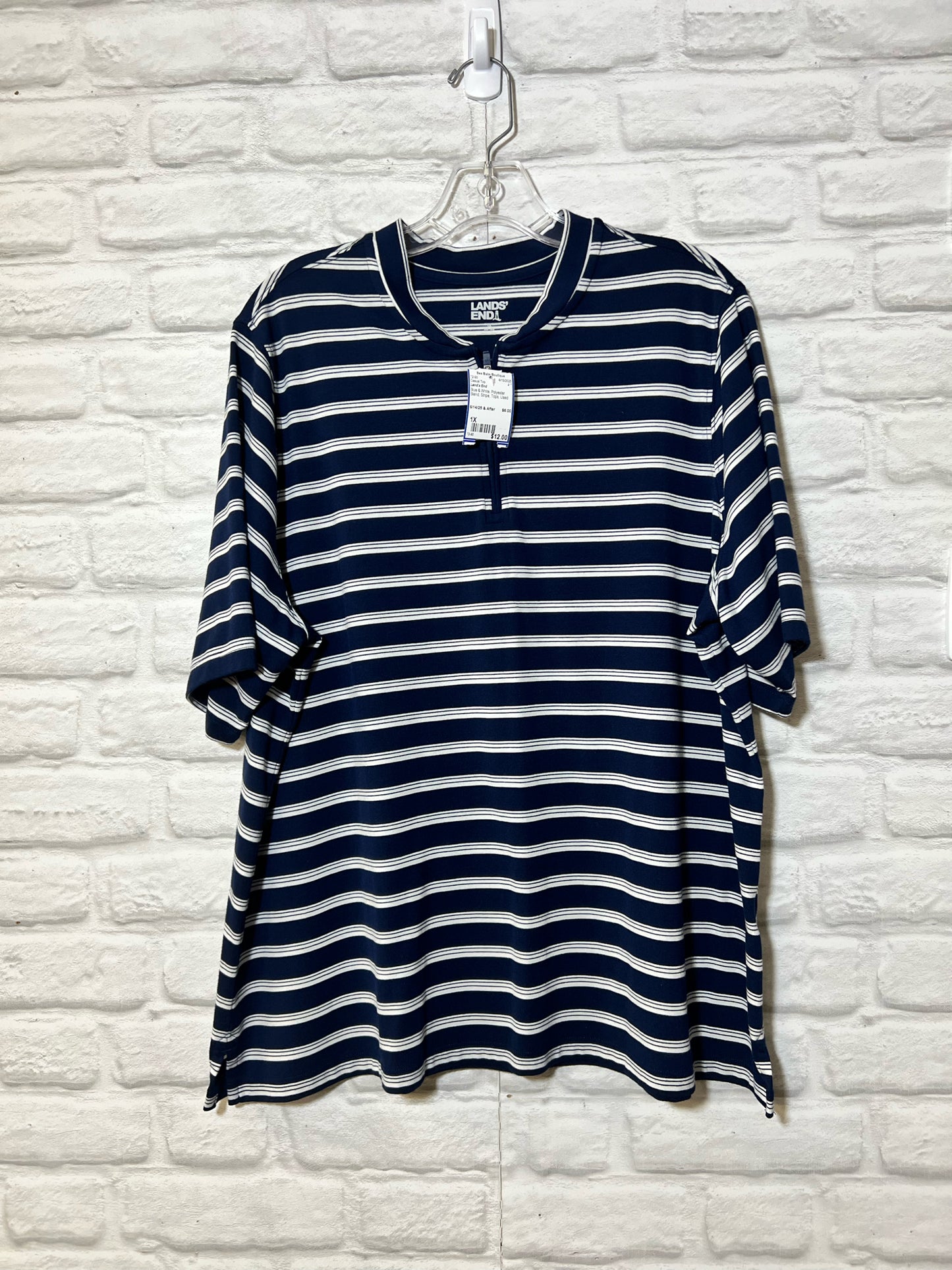 Size 1X Land's End Striped Casual Top