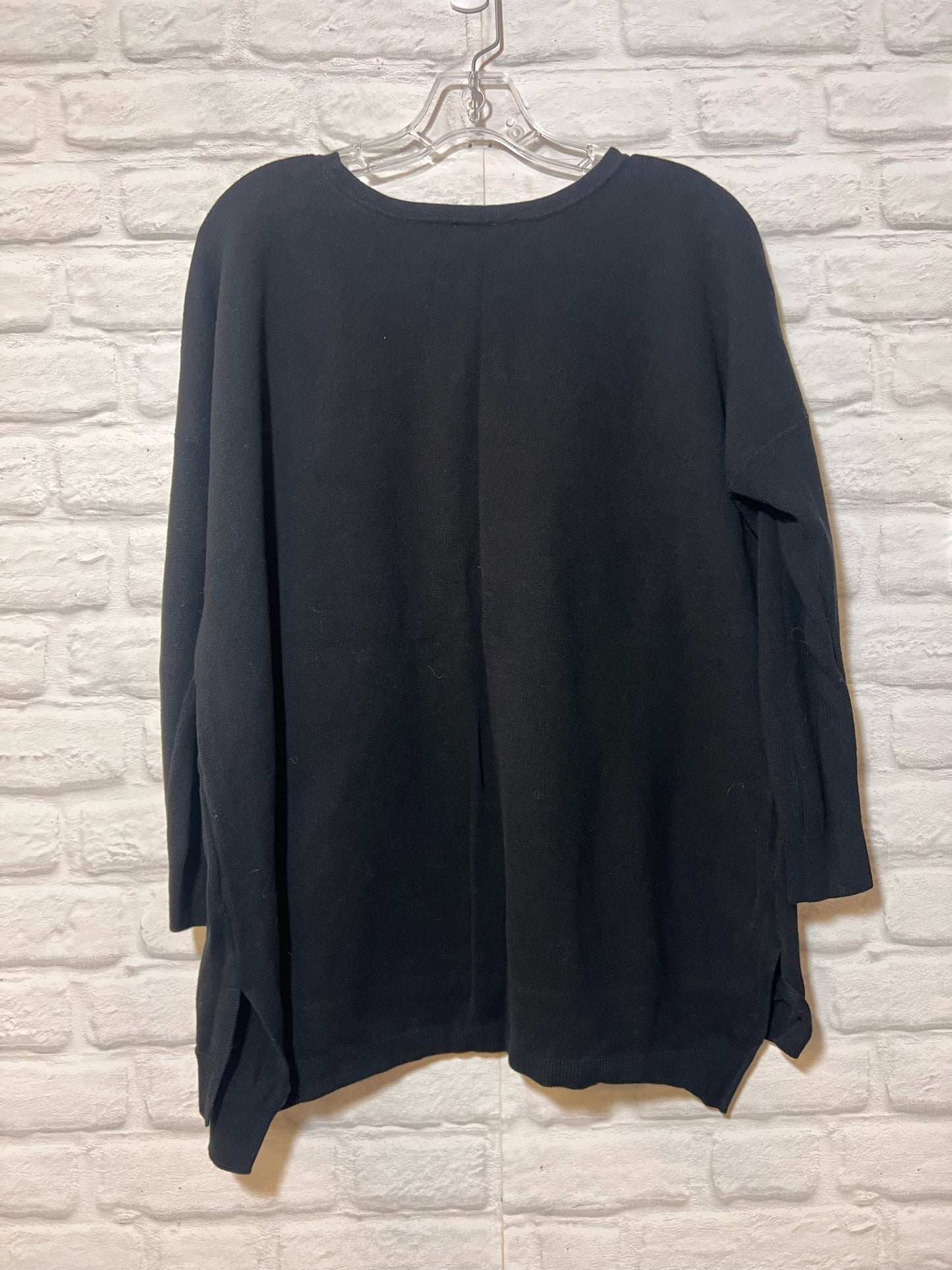 Size L CAbi Black & White Cotton Lion Sweater