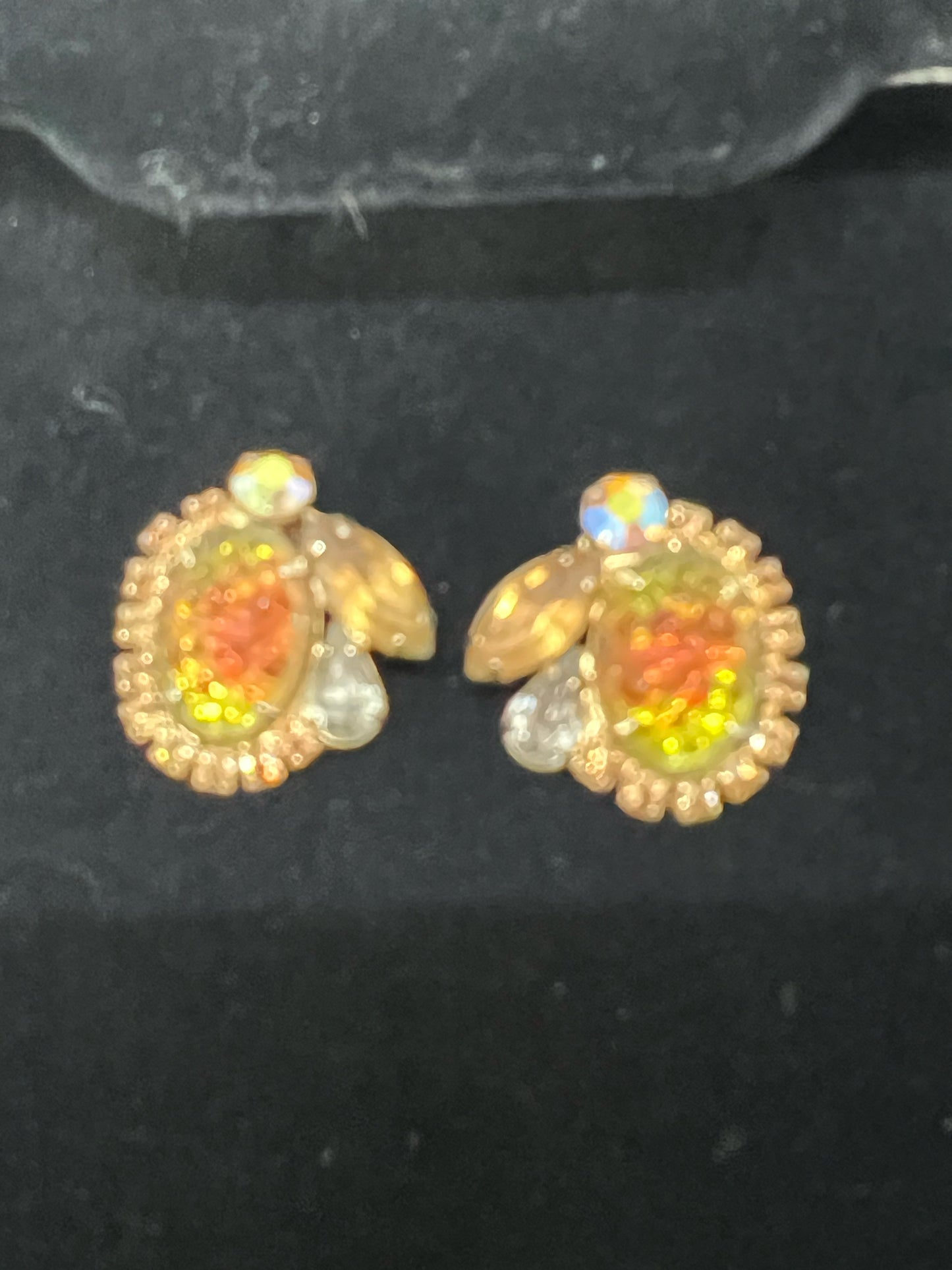 Juliana D&E Jewelry Set- art glass and rhinestone