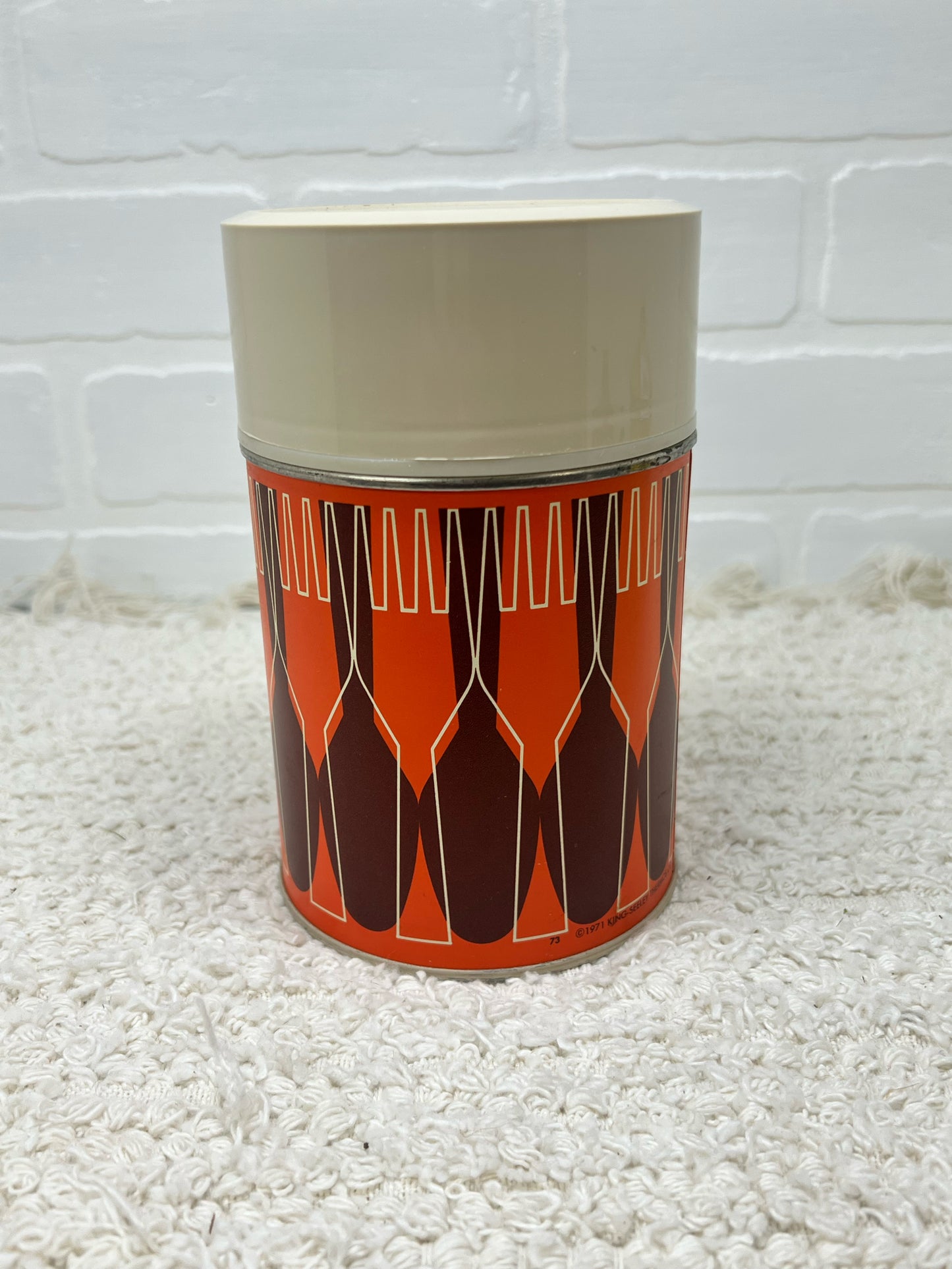 Thermos brand brown & orange thermos
