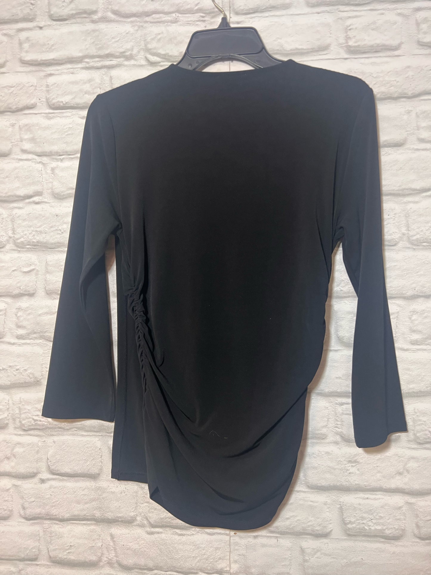 Size M Adrianna Papell Black Ruched Top