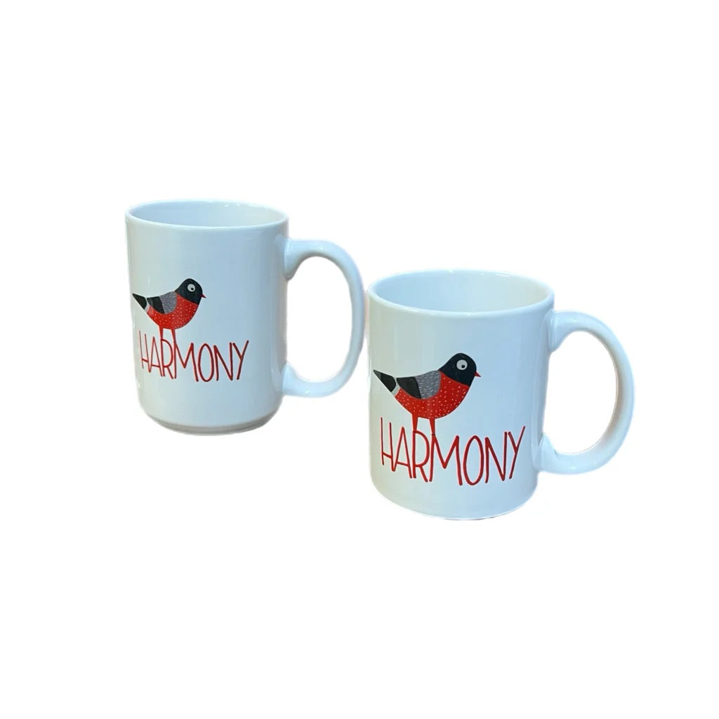 Harmony Cardinal Mug from Bee Balm Boutique Harmony MN – local souvenir coffee mug and Minnesota gift item.