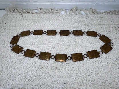 32" Copper Stamped Concho Belt Vintage 1970's