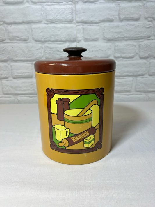 Ransburg brand 1970's Bisquick advertising canister