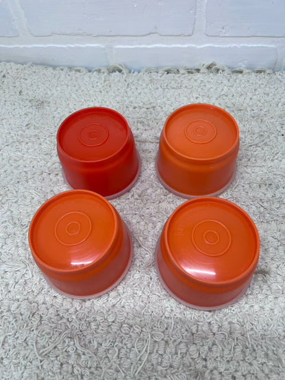 Tupperware Orange Snack Cups - set of 4 with lids
