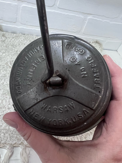 Embury Traffic Gard Kerosene Warning  Lantern Red Lens Circa 1940s
