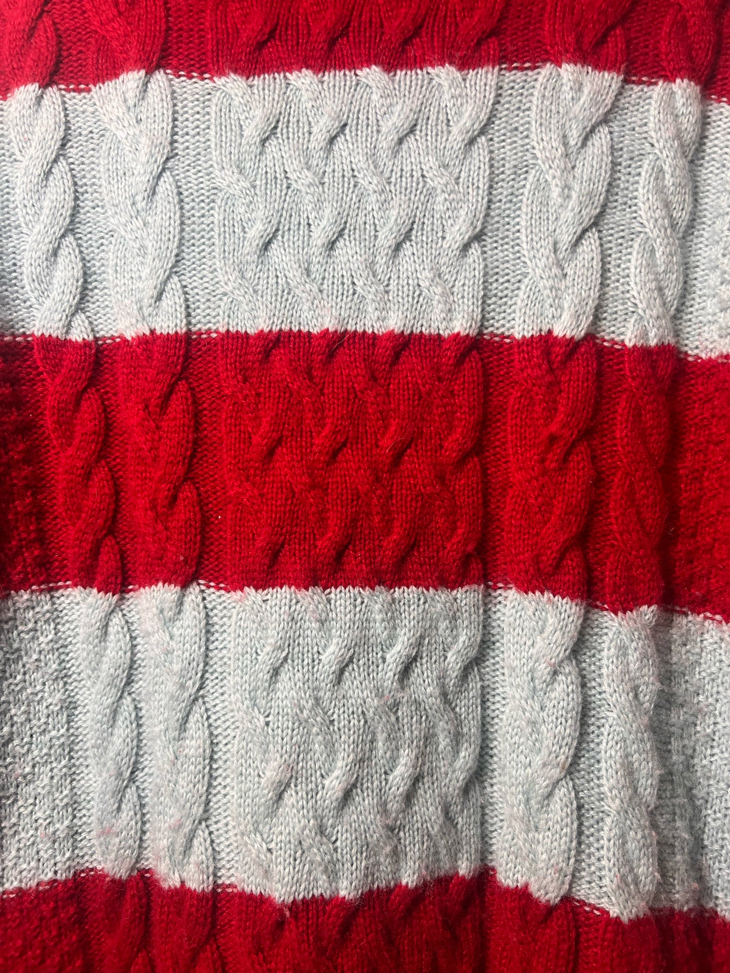Size M Halogen Red & Blue Striped Wool Blend Sweater
