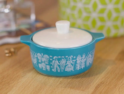 Pyrex or Corningware Inspired Ceramic Trinket Dish