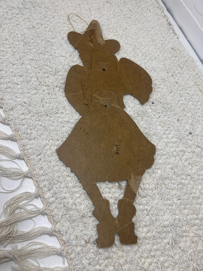 Vintage 1940's Beistle Wiggly Witch Cardboard/Cardstock Jointed Witch Cutout