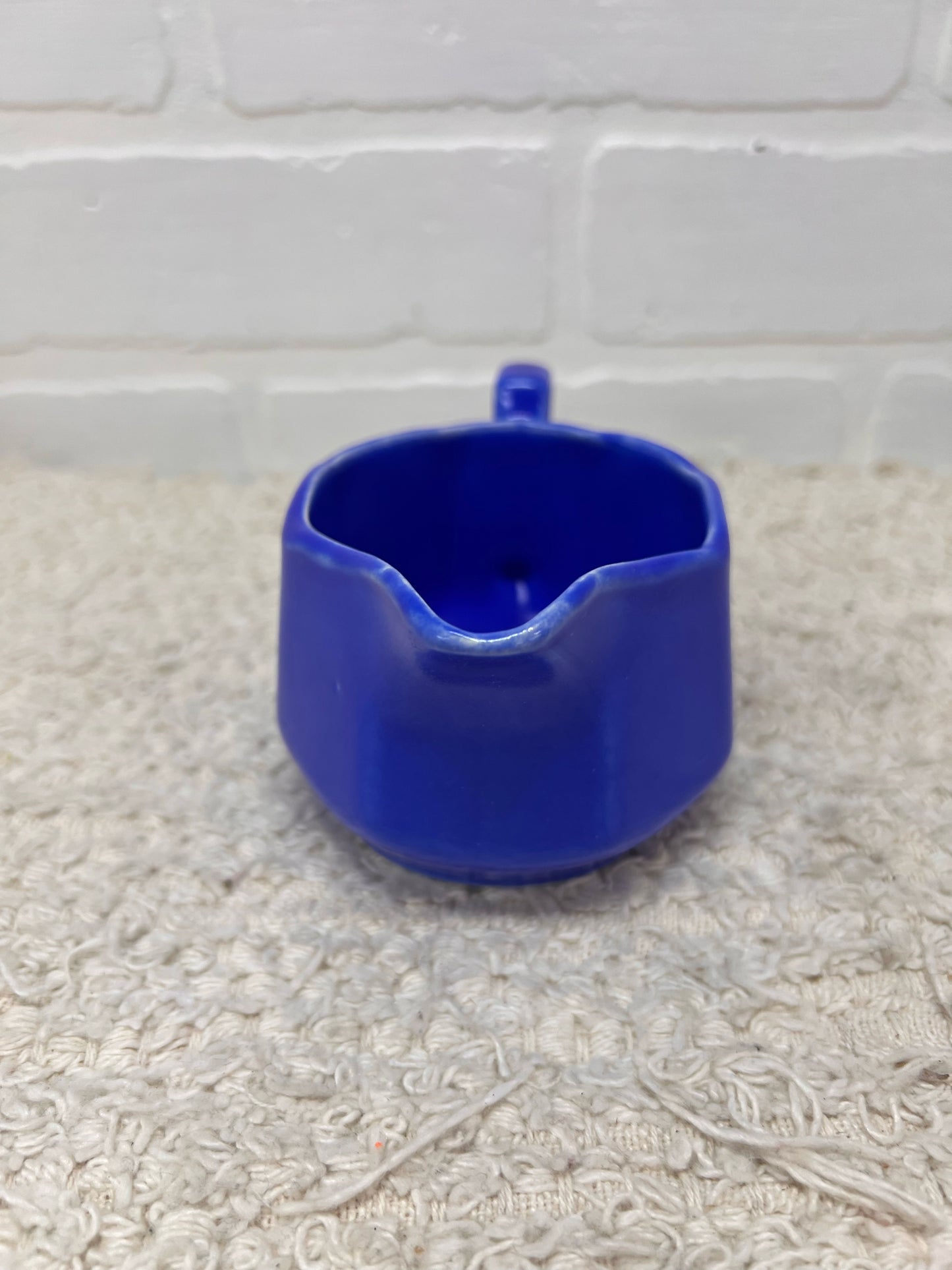 Vintage Cobalt Blue Pottery Cream Pitcher