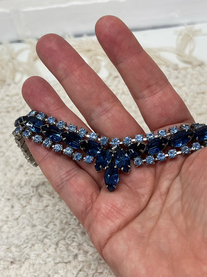 Vintage blue rhinestone bracelet