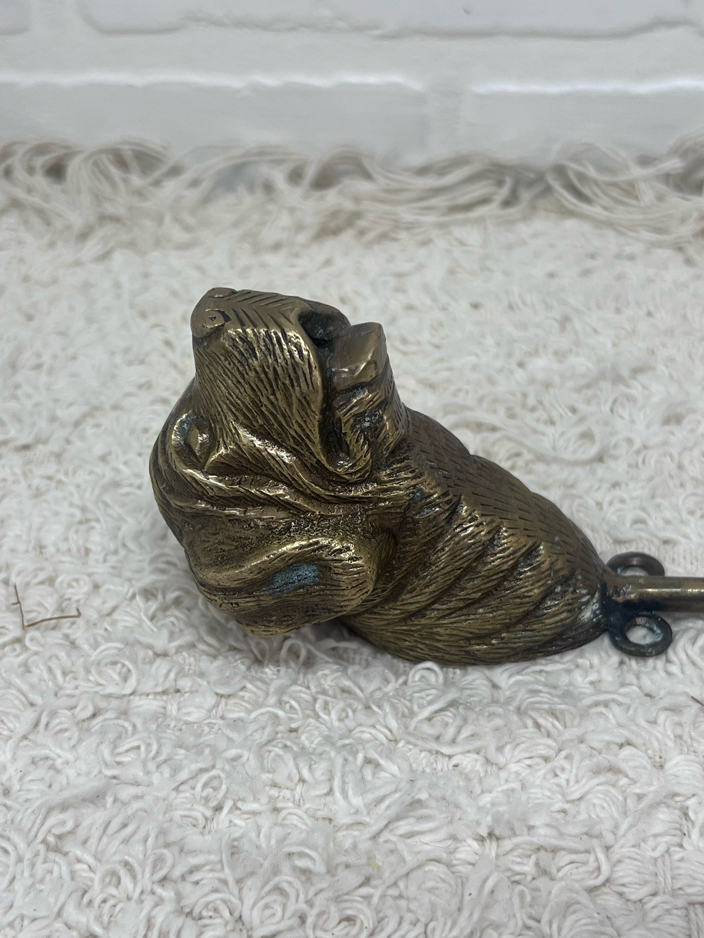 Vintage Brass Dog Head Coat Hook