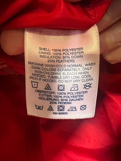 Size M Land's End Red Plaid Down Filled Vest