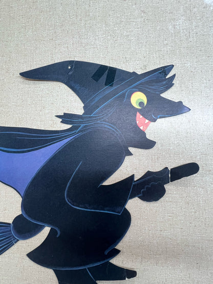 Vintage Die Cut Halloween Witch Cutout