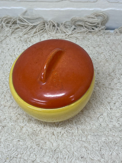 Stangl Pottery Sugar Bowl - Art Deco Orange & Yellow