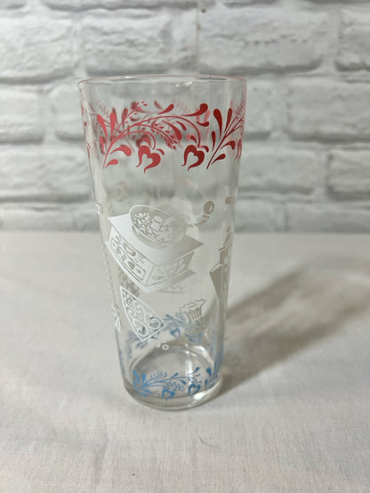 Vintage colonial pattern tall drinking tumbler