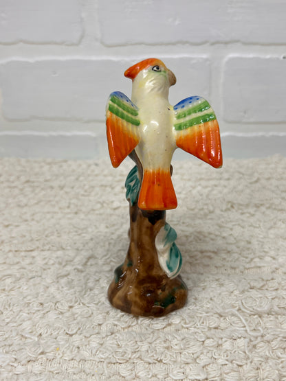 Occupied Japan Colorful Parrot Figurine