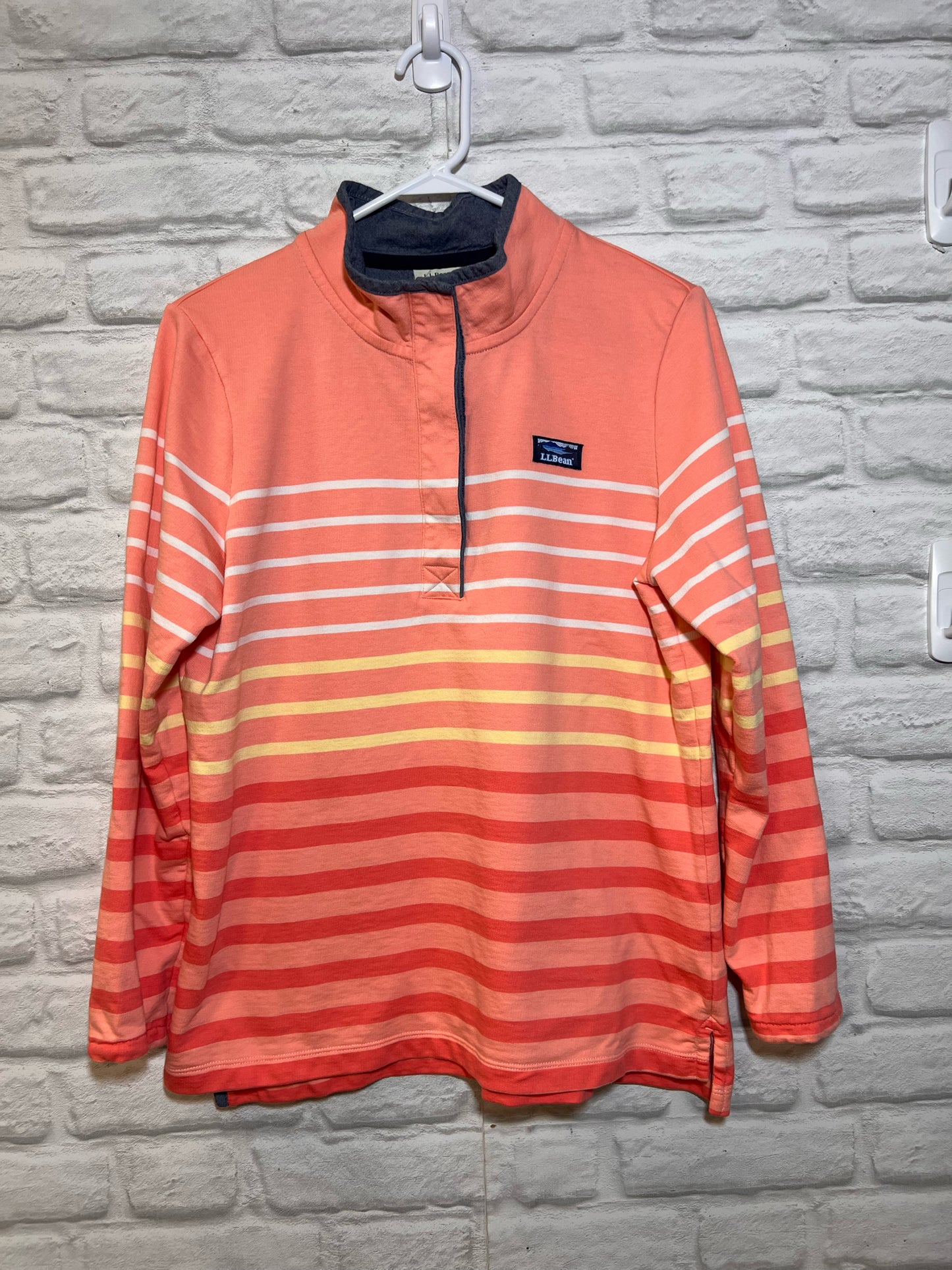 Size M LL Bean Cotton Hombre Stripe Pullover