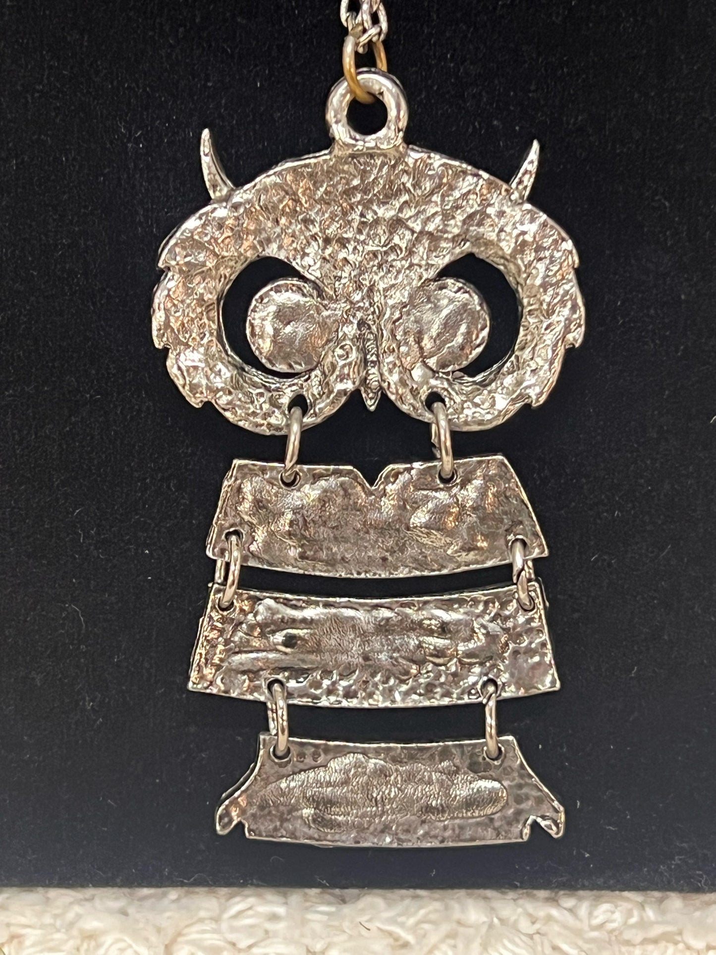 Vintage Silvertone Owl Pendant