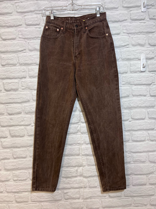 Jordache Size 9/10 Vintage High Waist Straight Leg Jeans - Brown, 100% COtton