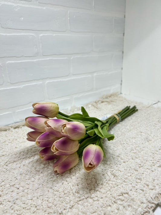 Purple & white Real Feel tulip bundle