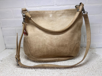 Frye Melissa Hobo Bag in Light Tan Distressed Italian Leather