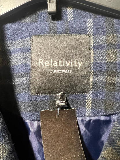 Size L Relativity Wool Blend Plaid  Coat