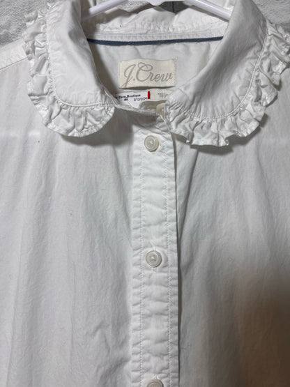 Size 12 J. Crew White Button Down Cotton Blouse