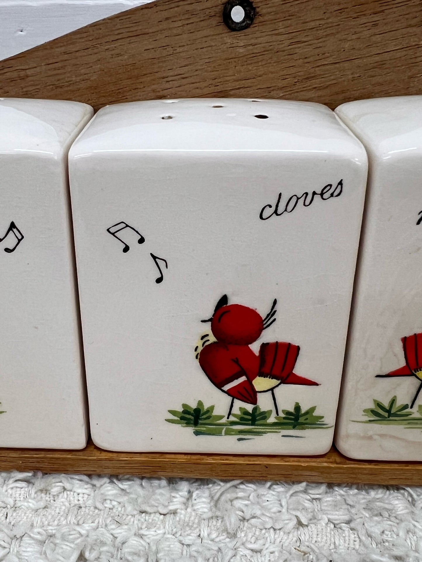 Ucagco Spice Jar Set - Singing Red Bird - Hard to Find