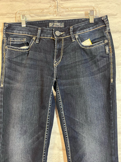 Silver Jeans Co. Size 32 Waist Jeans Dark waish Low Rise Aiko Boot Cut