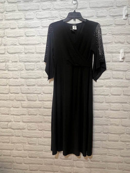 Size S MSK Black Maxi Dress w/ Silver Beaded Sleeves