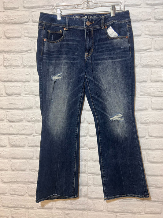 American Eagle Size 12 Distressed Kick Boot Jeans