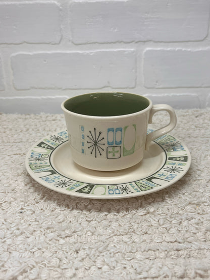 Taylorstone Cup & Saucer Set - Atomic Pattern MCM