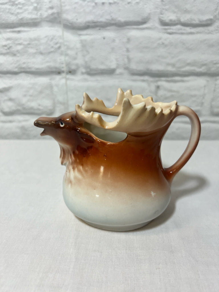 Vintage moose head & antlers Austrian creamer