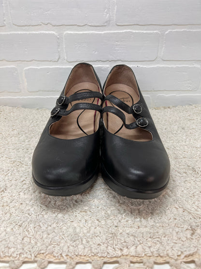 Shoe Size 40 Dansko Double Buckle Black Leather Mary Janes with Heels