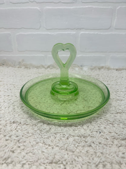 Small uranium glass dessert serving tray