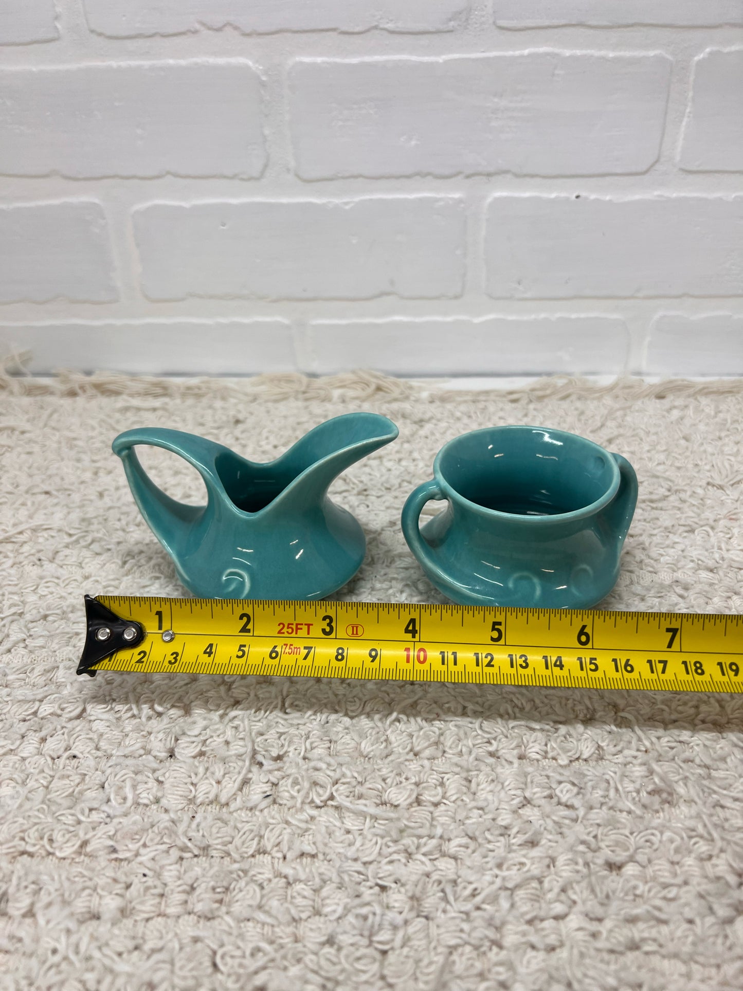 Red Wing Pottery Cream & Sugar Set - Gypsy Trail Turquoise BLue