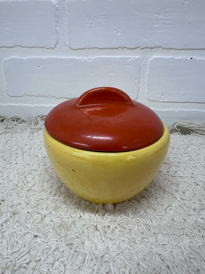 Stangl Pottery Sugar Bowl - Art Deco Orange & Yellow