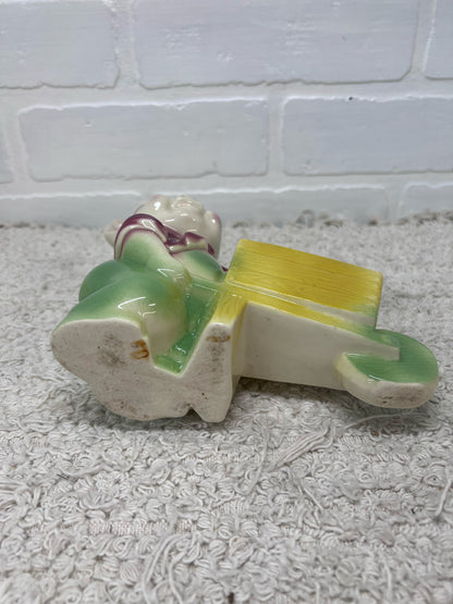 Circa 1950's Shawnee Planter Pig w/ Wheelbarrow