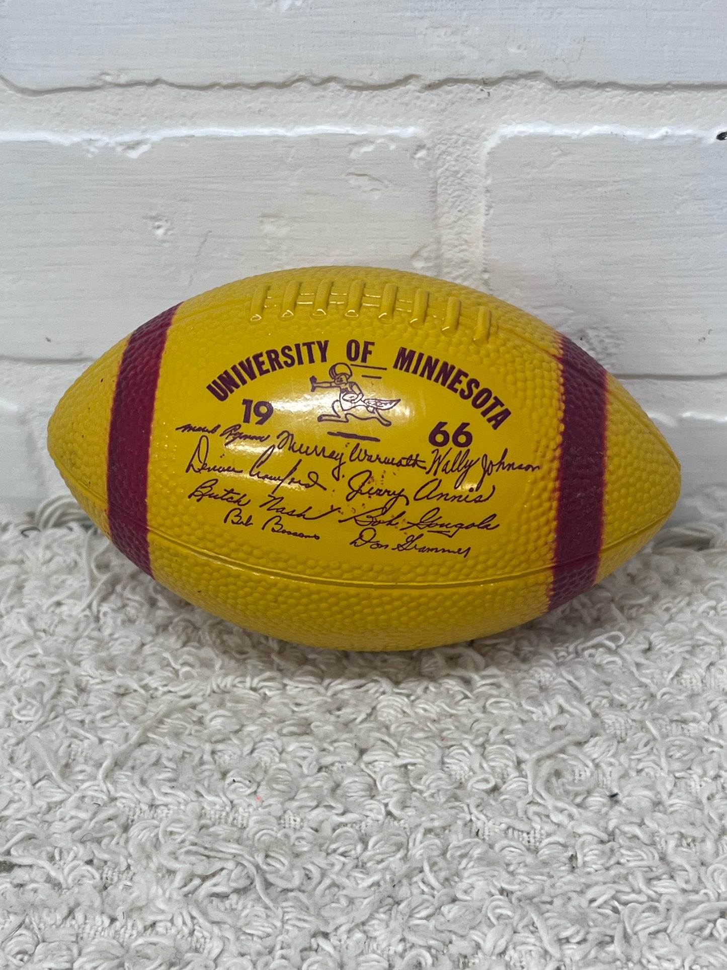 Vintage 1966 U 0f M plastic football