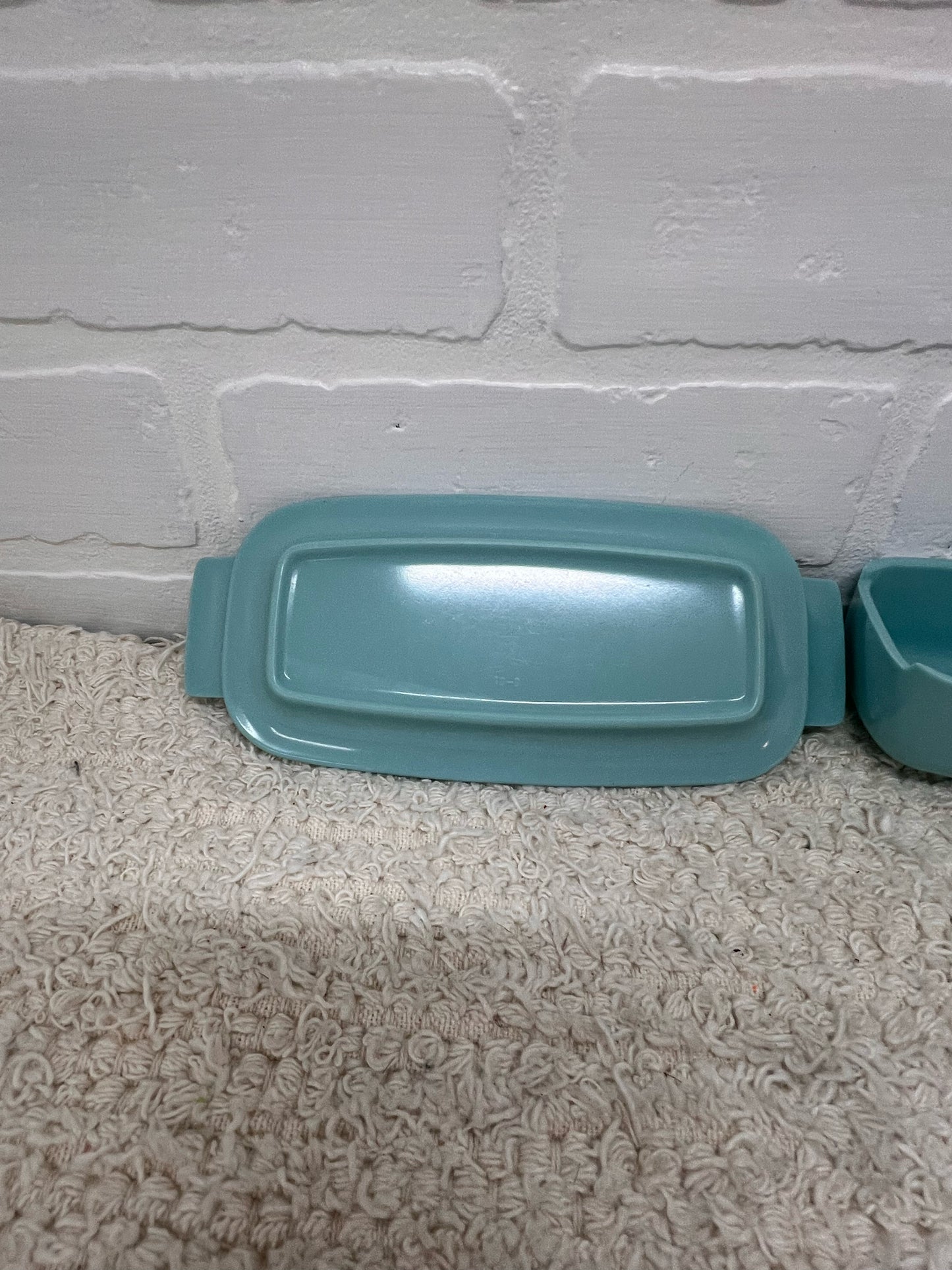 Light Blue vintage melmac butter dish