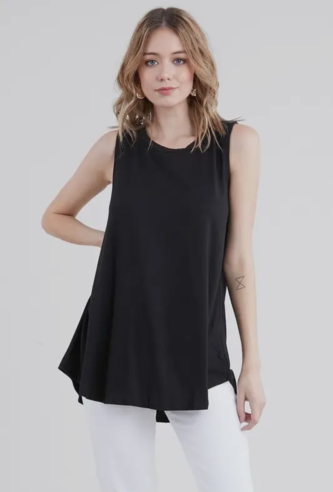 Ninexis Sleeveless Tunic Flounce Top - Multiple Colors