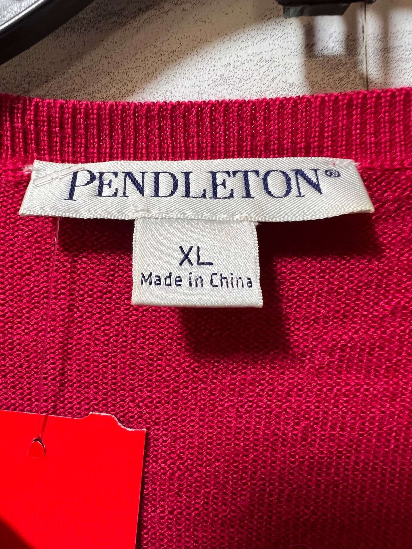 Size XL Pendleton Bright Pink/Fuchia 100% Merino Wool Cardigan