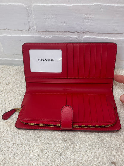 Coach Leather Red Clutch Wallet - New without tags