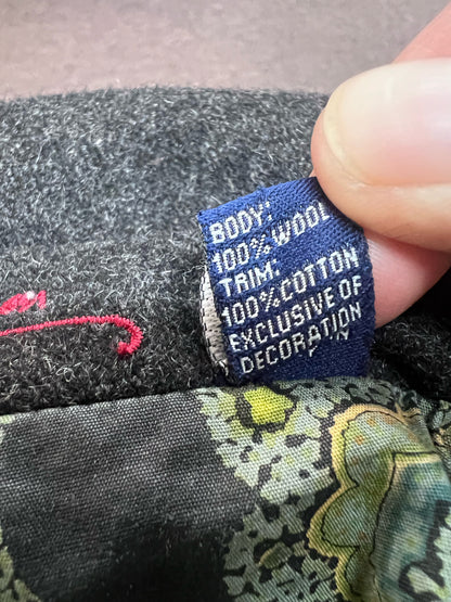 Robert Graham Mens XL Dark Gray Wool Peacoat w/ Paisley Lining