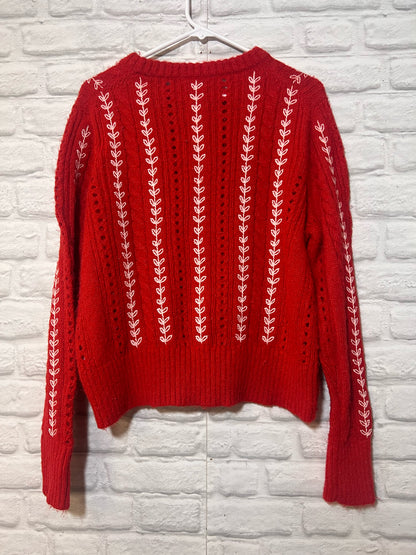 Size L Boden Red & White Sweater