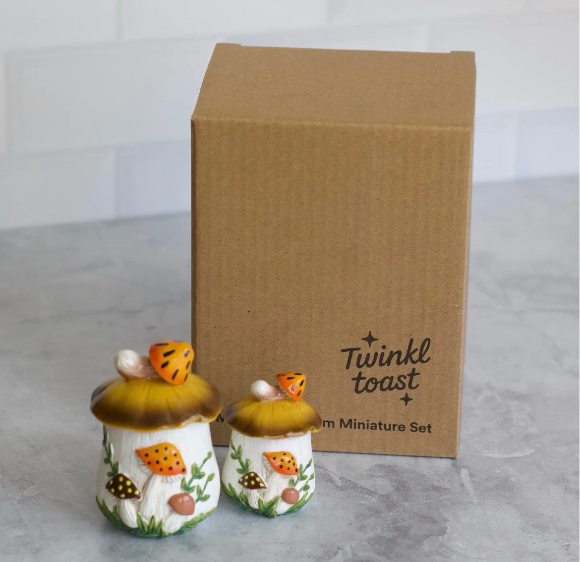 Merry Mushroom 70s Inspired Two-Piece Figurine Set