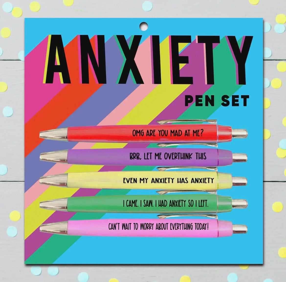 Fun Club Pen Set – Set of 5 Funny Ballpoint Pens - Multiple Styles to Choose From!