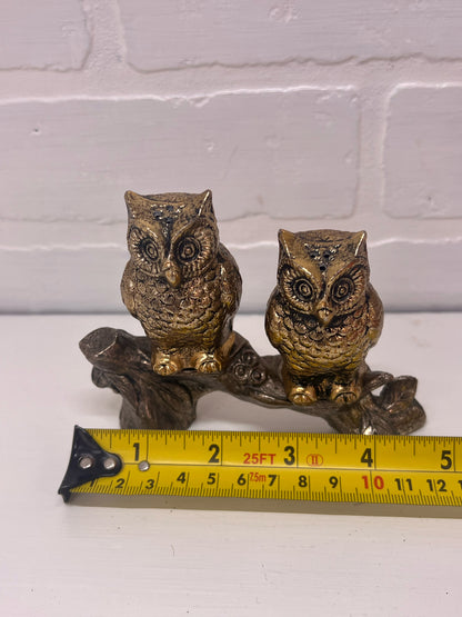 Vintage Metal Owls on Branch Salt & Pepper Set